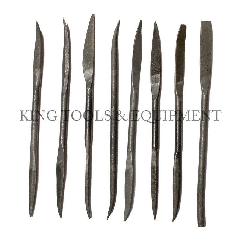New KING 8pc Assorted Second Cut RIFFLER FILES, American Double Cut, Double End gallery