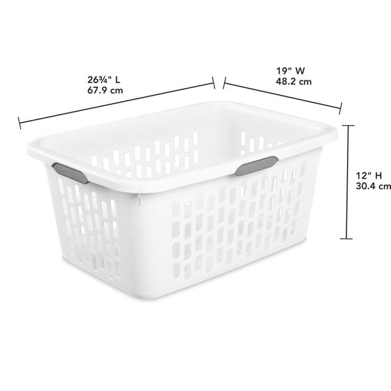 Sterilite 2 Bushel Large Plastic Laundry Basket 4 Comfort Grip Handles, White gallery