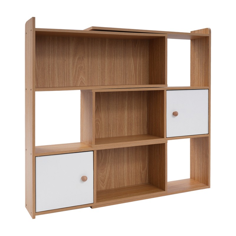 3-tier Bookshelf Stretchable Bookcase Modern Log Color Bookshelf For Home Office gallery