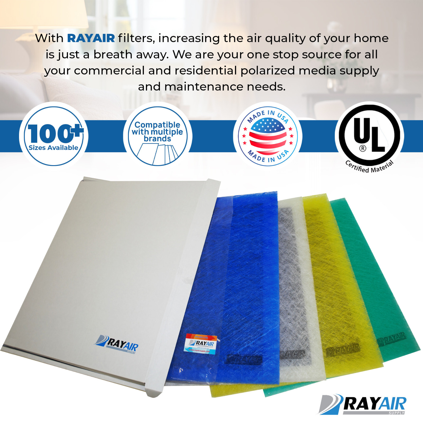 Ray Air Supply 20x25 Filter Pads Designed to Fit MicroPower Guard Air Cleaner gallery