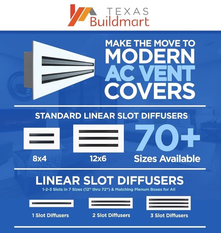72" Linear Slot Diffuser - (2 Slot) Double Slot - White Decorative Air Vent AC gallery