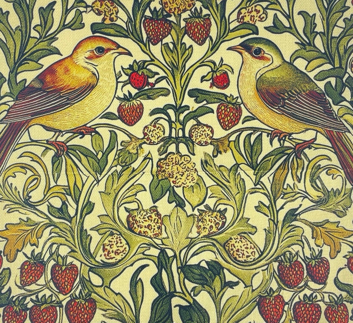 William Morris Abstract Floral Bird Design Throw Pillow Cover Home Decor 18"x18” gallery