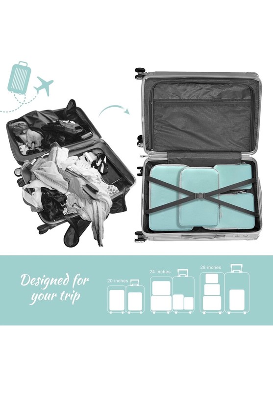 Compression Packing Cubes for Suitcases, Travel Essentials Expandable Travel Bag gallery