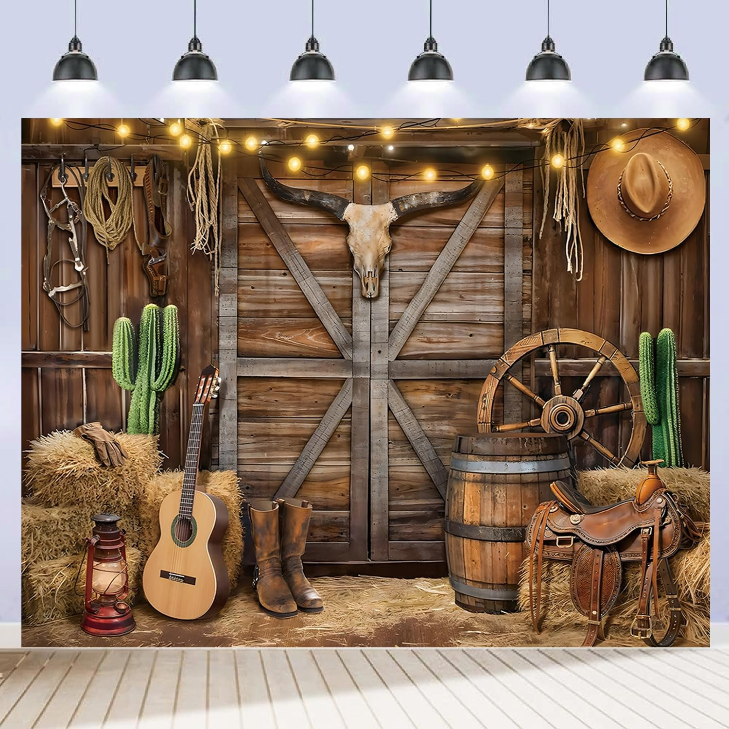 Western Cowboy Backdrop 10X8Ft Western Party Decorations Rodeo Wild West Country gallery