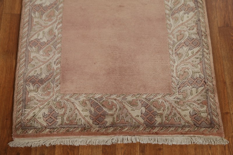 Contemporary Bordered Nepalese Oriental 3'x5' Rug Hand-knotted Plush Wool Carpet gallery