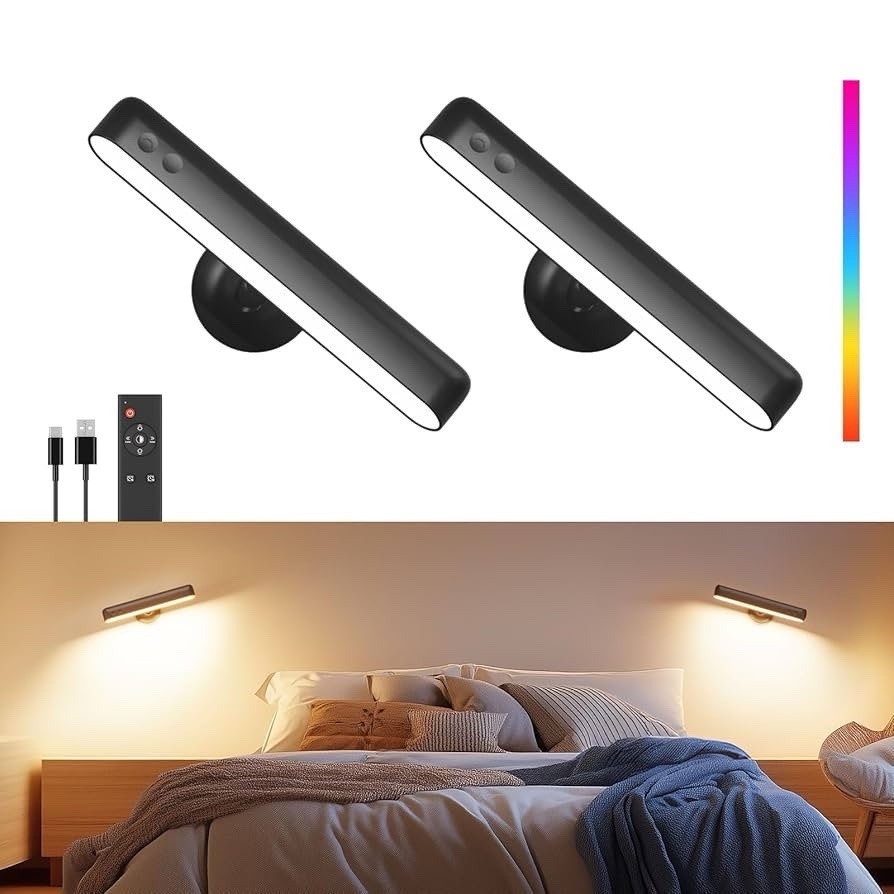 Rechargeable Wall Sconces LED Wall Lights with 7500Mah Battery Lamp for Bedroom gallery