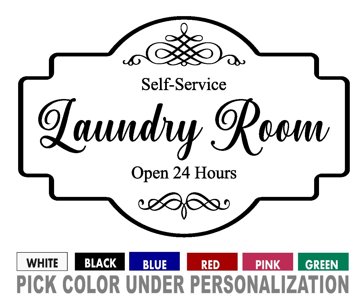 Laundry Room Door / Wall Decal Sticker, Large Sizes avail- Decorative Sticker gallery