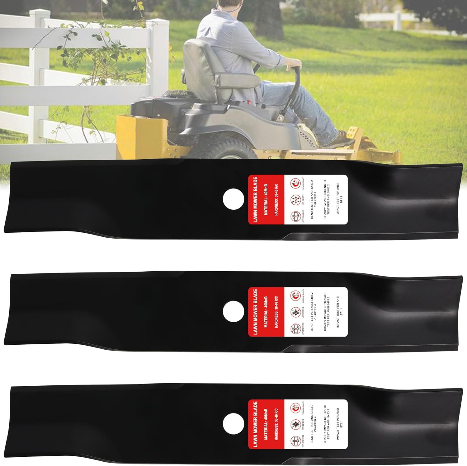 Mower Blades 48 Inch High-Lift for Cub Cadet MTDD Enforcer Recon 19A70037 gallery