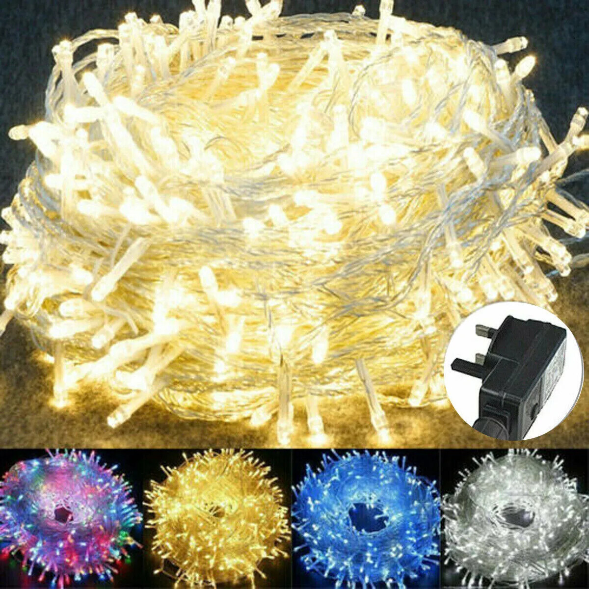 Fairy String Lights 10-100m Mains Plug In Christmas Tree Indoor & Outdoor gallery