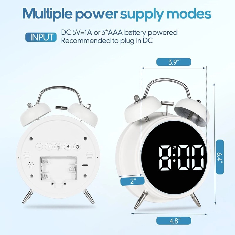 Extra Loud Alarm Clock for Heavy Sleepers Adults, Teens,Kids,Cute Retro Metal,Ol gallery
