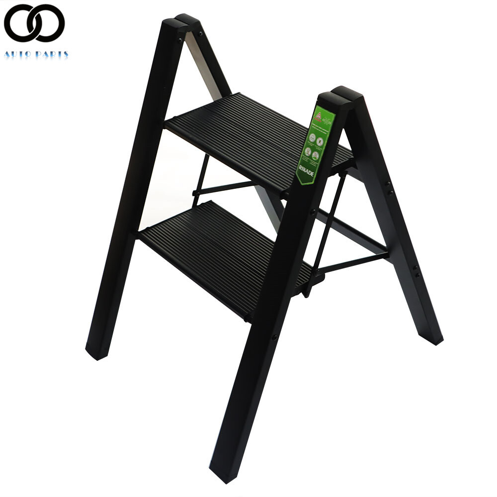 2 Ladder Step Portable Black Folding Safety Non Slip Small Stool Ladders gallery