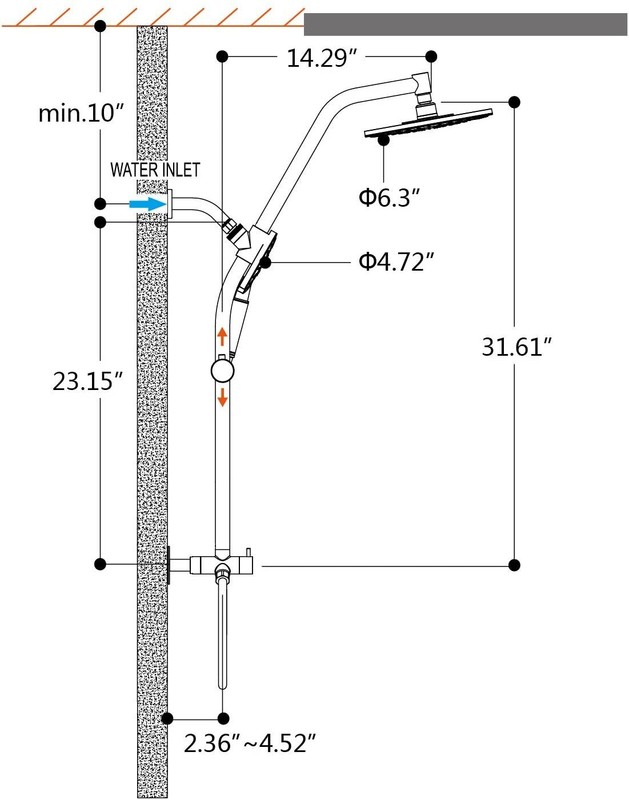 Rain shower head combo with high pressure handheld Shower head, BSB2700-02 gallery