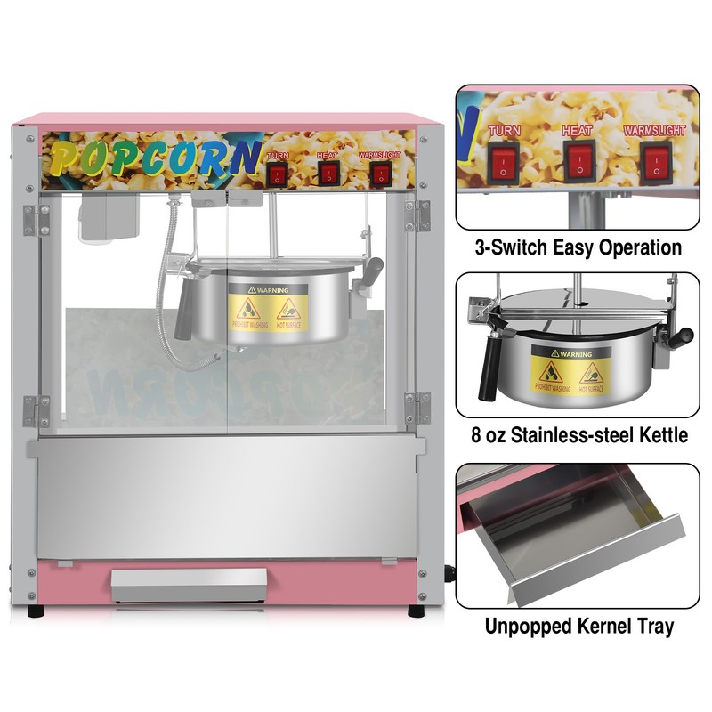 Commercial Countertop Popcorn Maker Machine 8 Ounce Kettle Movie Theater Automat gallery