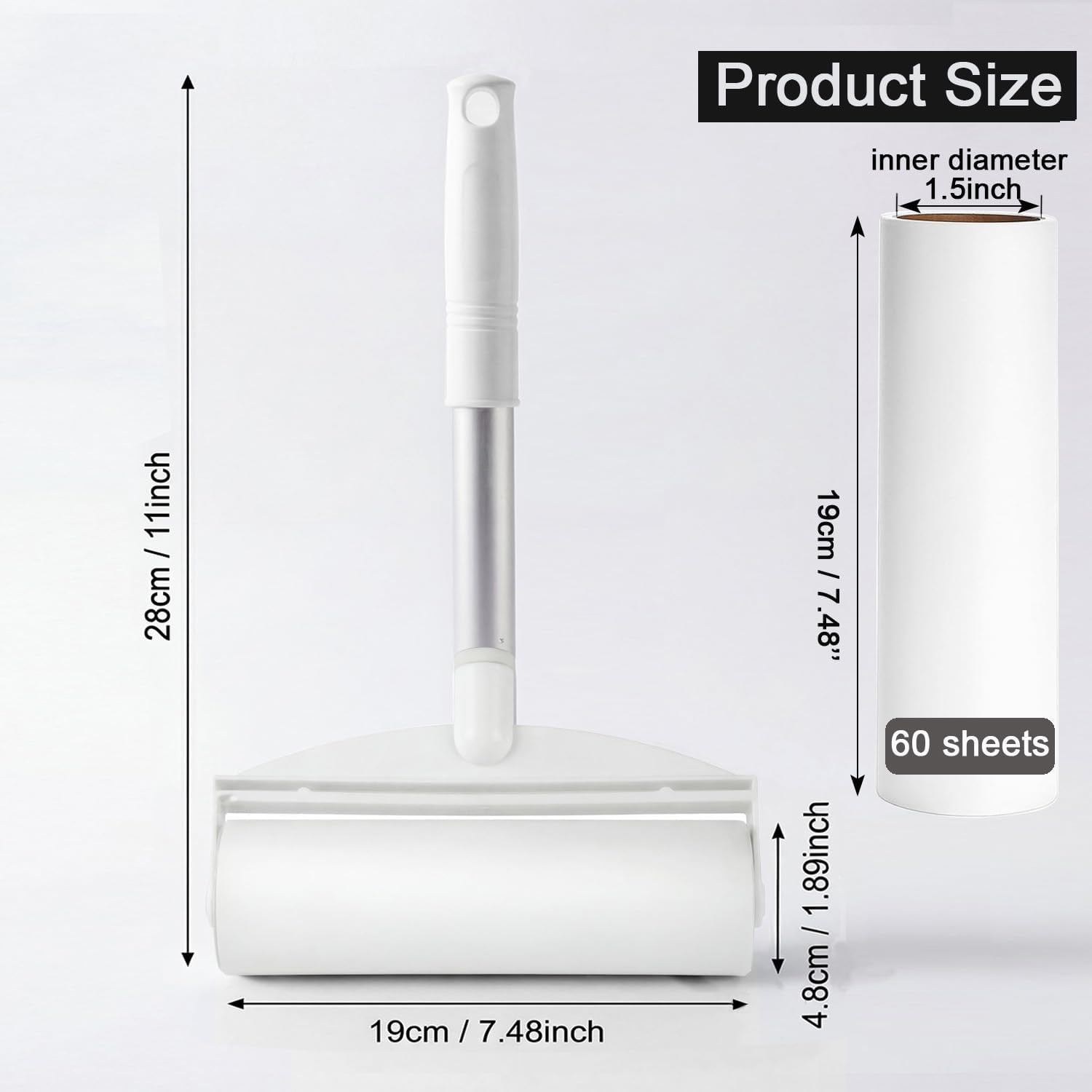 7.5 Inch Large Surface Lint Roller with 120 Sheets, Giant Extra Sticky Roller fo gallery