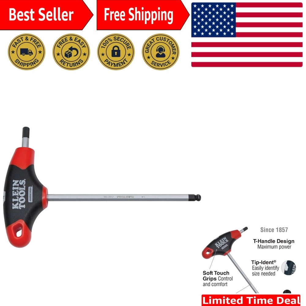 Durable 1/8-Inch Ball End Hex Key with Ergonomic T-Handle for Maximum Control