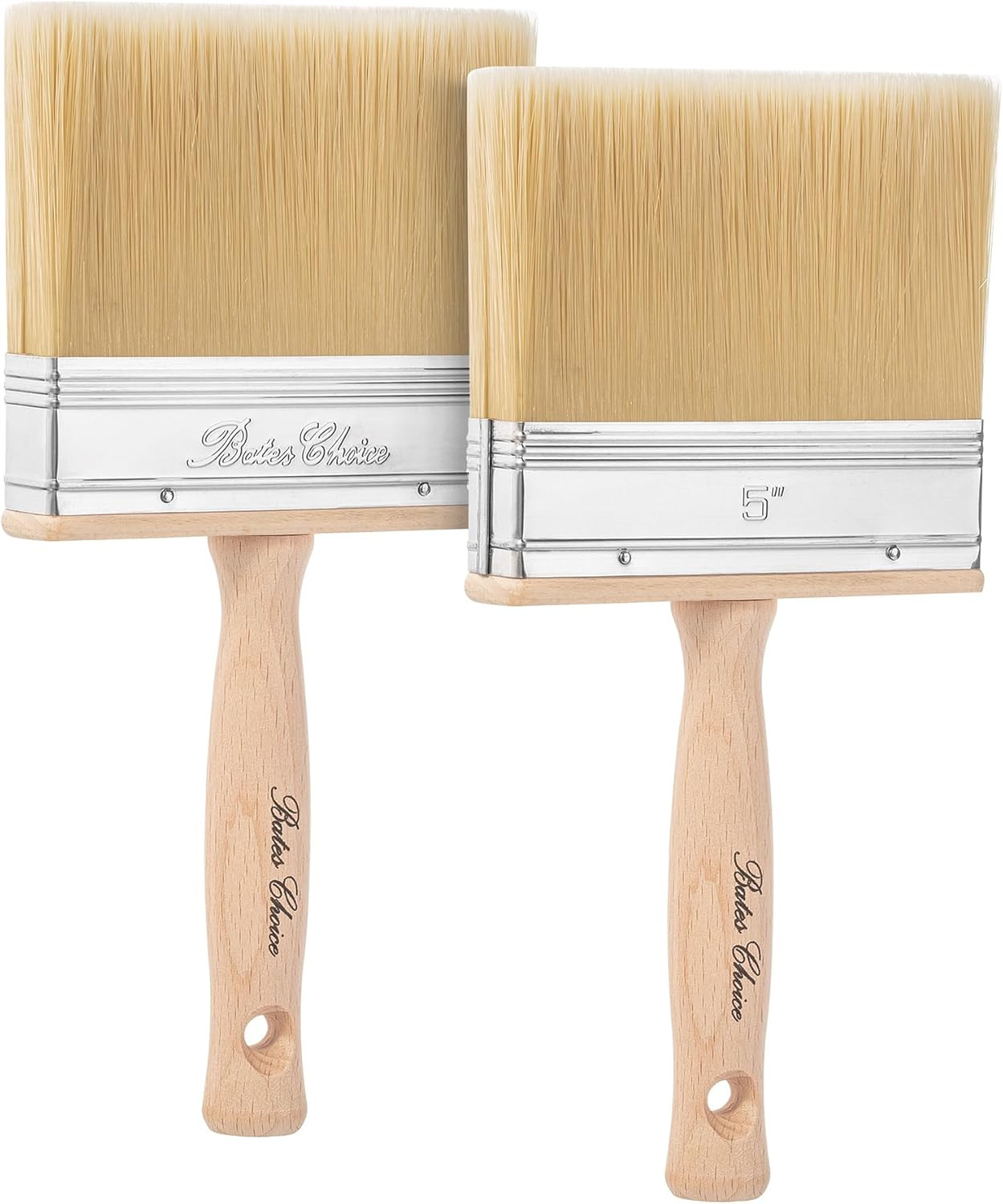 2 Pack 5 Inch Deck Stain Brush, Wooden Handle, Stain Brushes Deck Brush for Wood gallery