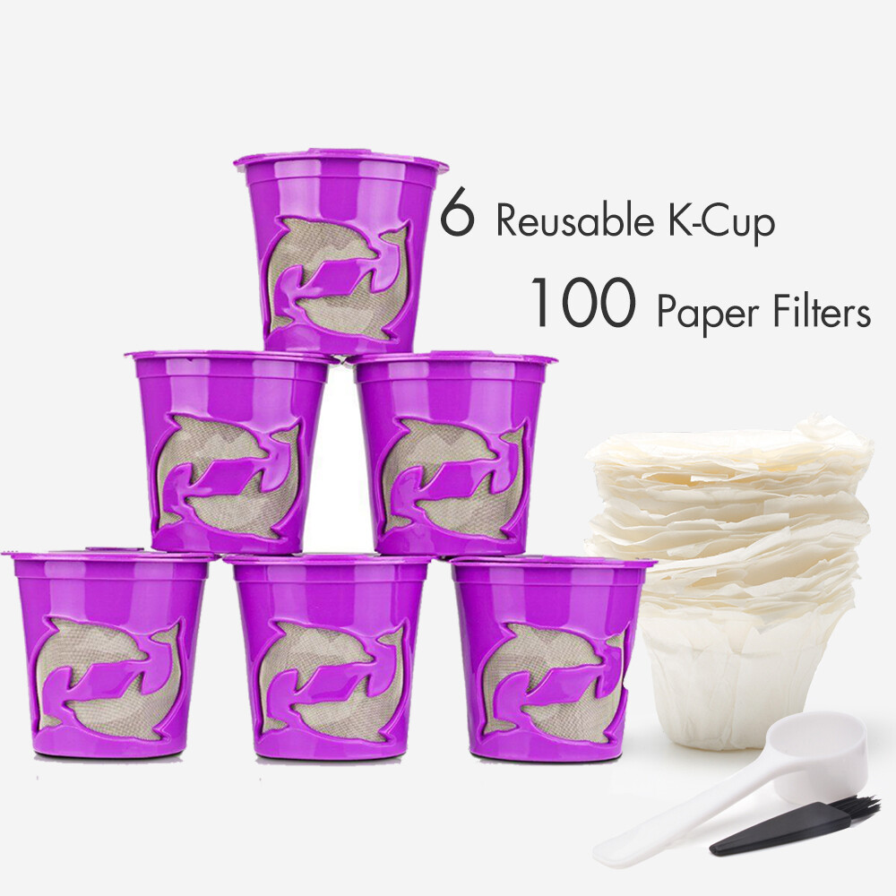 6x Resuable K-Cups &100pcs Paper Filter k-Cups Replacement For Keuring 1.0&2.0 gallery
