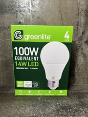 Greenlite 14W Non-Dimmable LED 100W Equivalent 4 Pack Lightbulbs 1600 LUMENS
