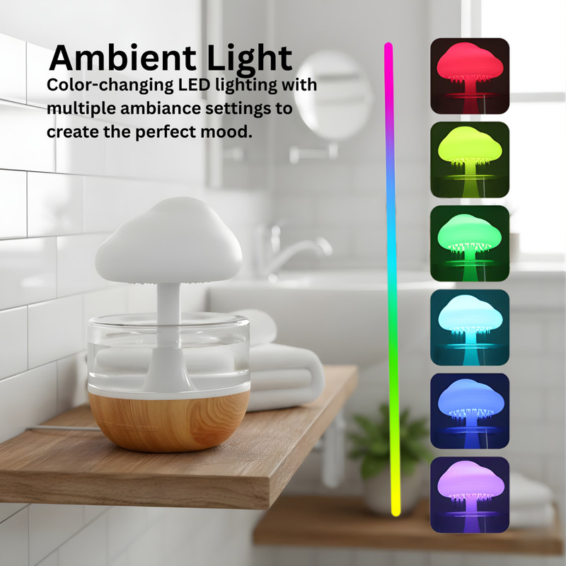 Rain Cloud Essential Oil Diffuser Humidifier 7 Color LED Light gallery