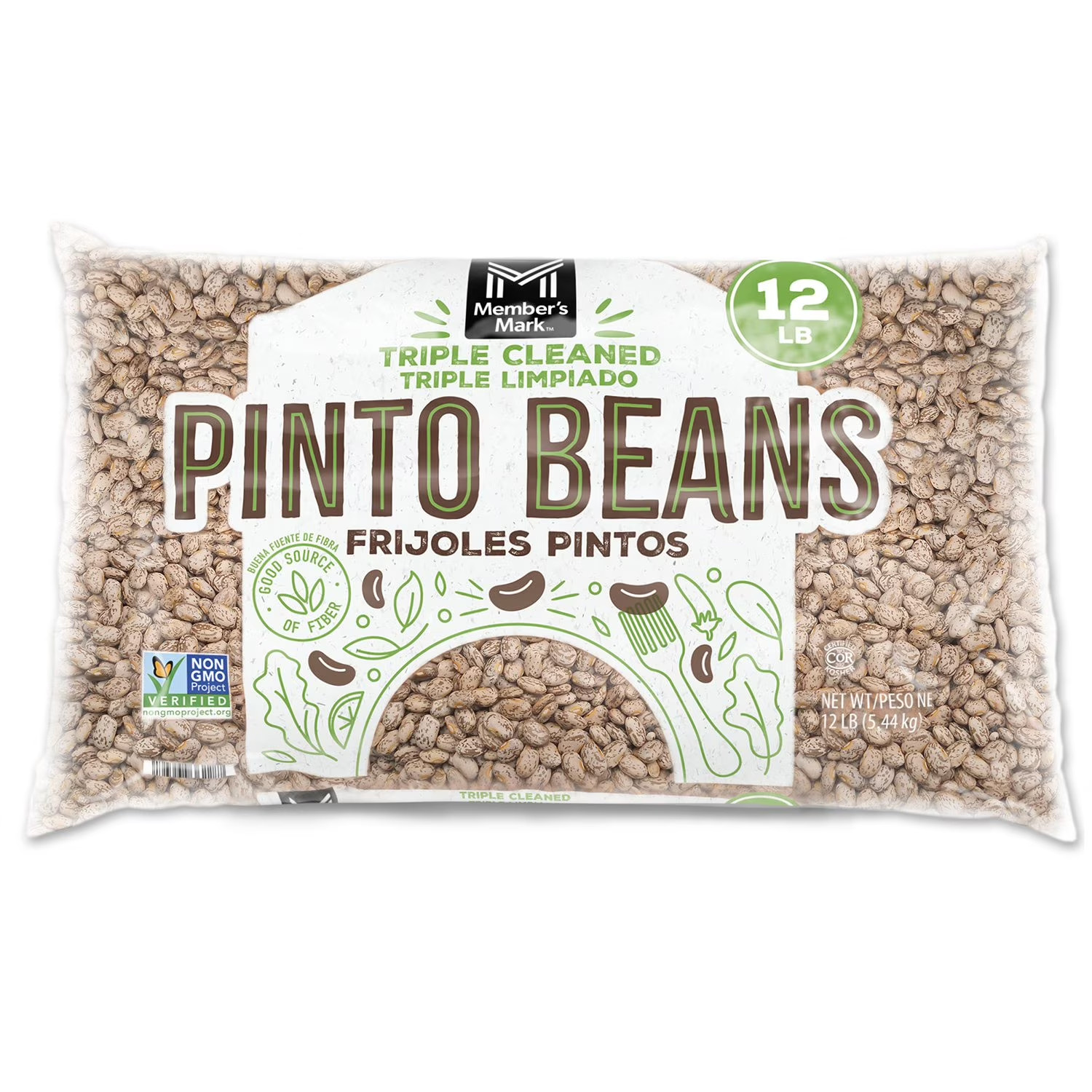 Dry Pinto Beans 12 lb Bulk Pack High Protein Fiber Rich Pantry Staple gallery