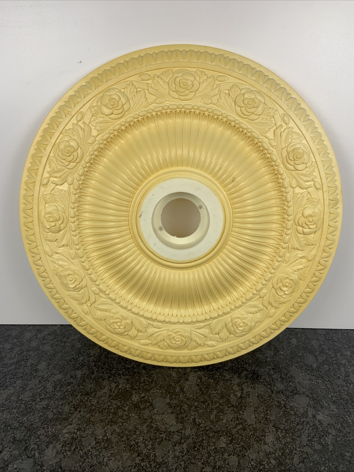 Unpainted Large 24" Dia Colonial Floral Ceiling Medallion For Light Fixtures gallery