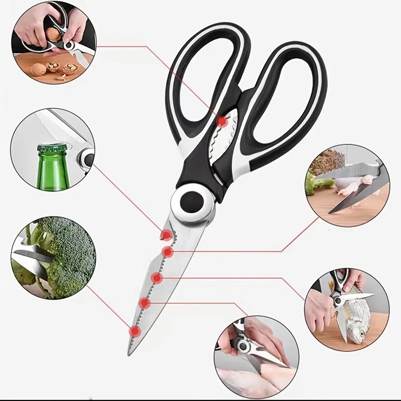 Stainless Steel Kitchen Shears Heavy Duty Scissors for Meat Fish Chicken Bones gallery