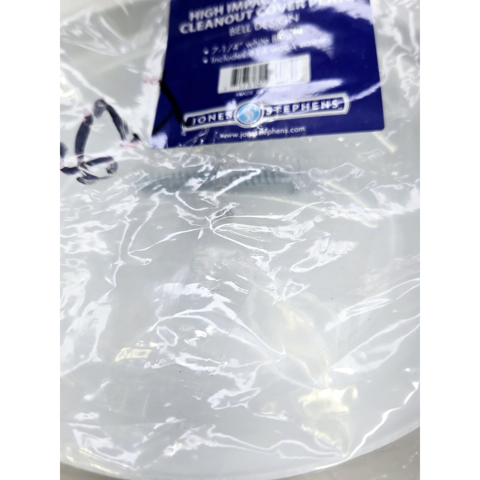 Jones Stephens C97007 7-1/4" Bell Design Cleanout Cover Plate - White gallery