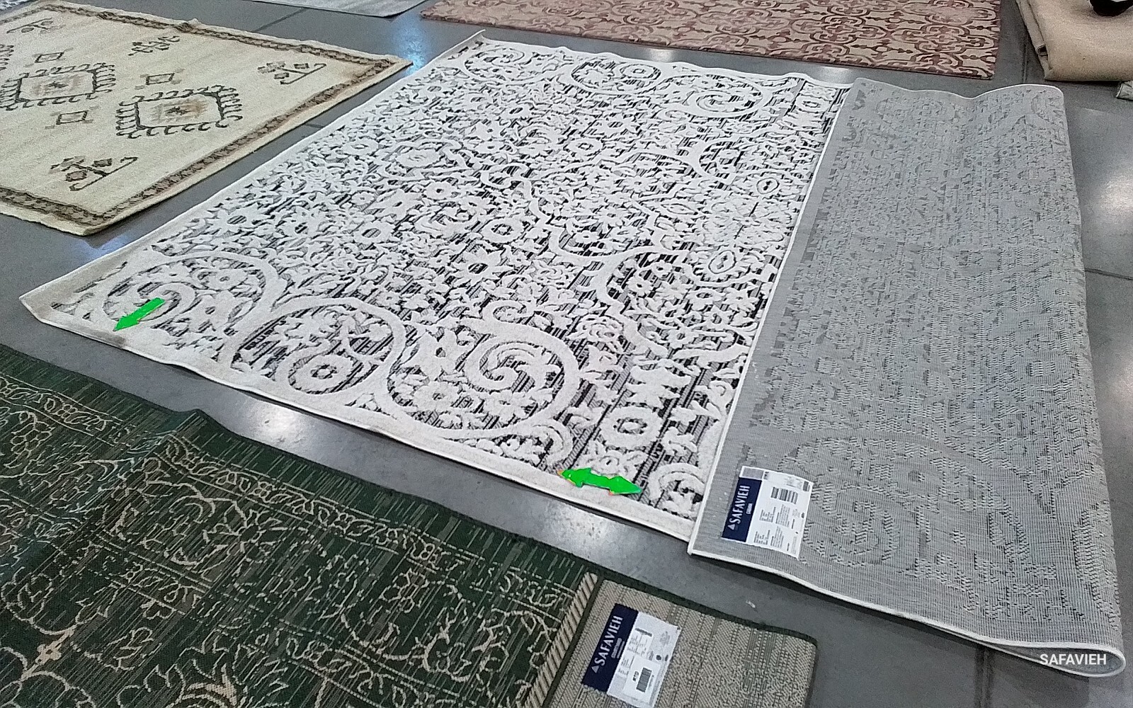 IVORY / GREY 9'-0" x 12'-0" Stained Rug, Reduced Price 1172770739 CBN656A-9 gallery