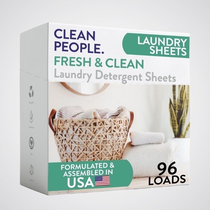 Clean People Ultra Concentrated Laundry Detergent Sheets (Fresh Scent 96 Pack) gallery