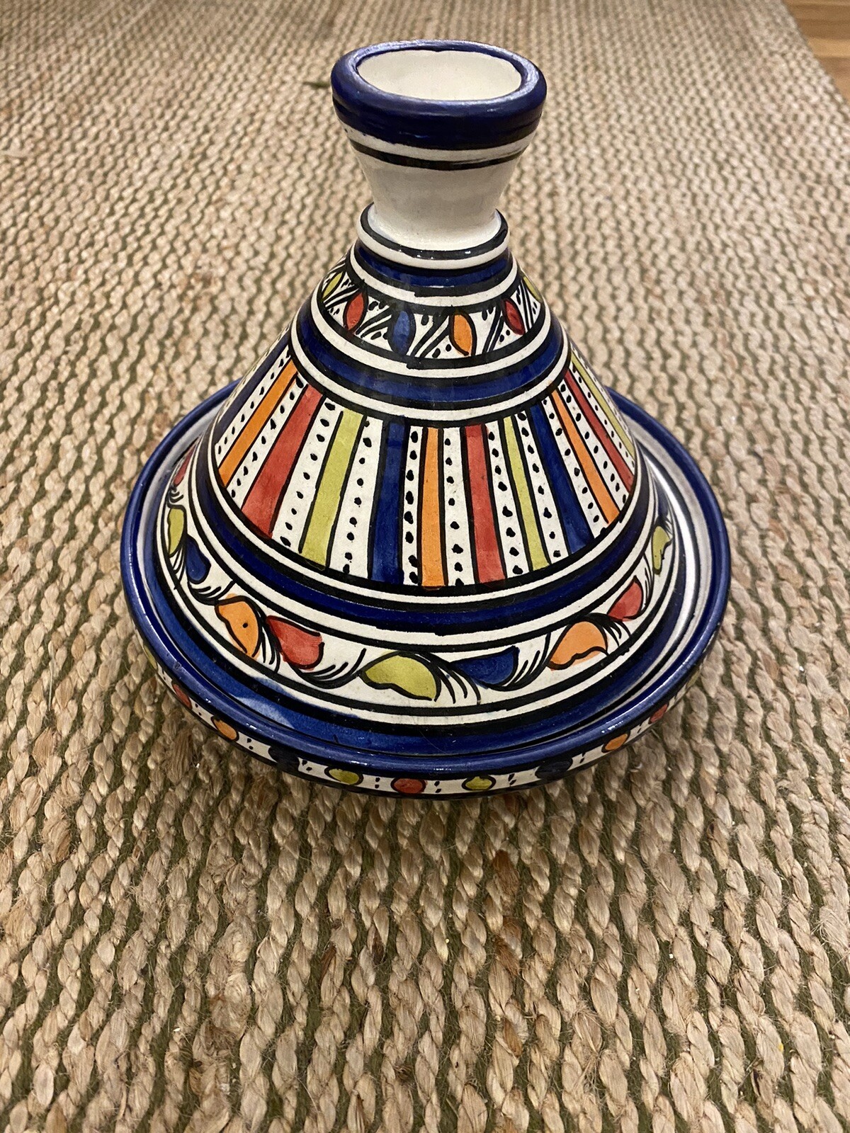 Moroccan Tagine Handmade Serving Ceramic Vivid Color Dish 8.5” gallery