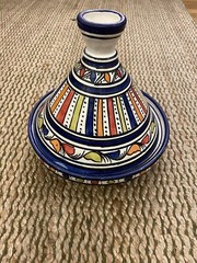 Moroccan Tagine Handmade Serving Ceramic Vivid Color Dish 8.5”