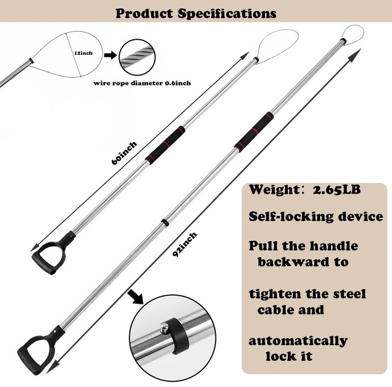 Animal Traps & Cages Adjustable 60–92 Inch Animal Catch Pole Animal Control Pole gallery