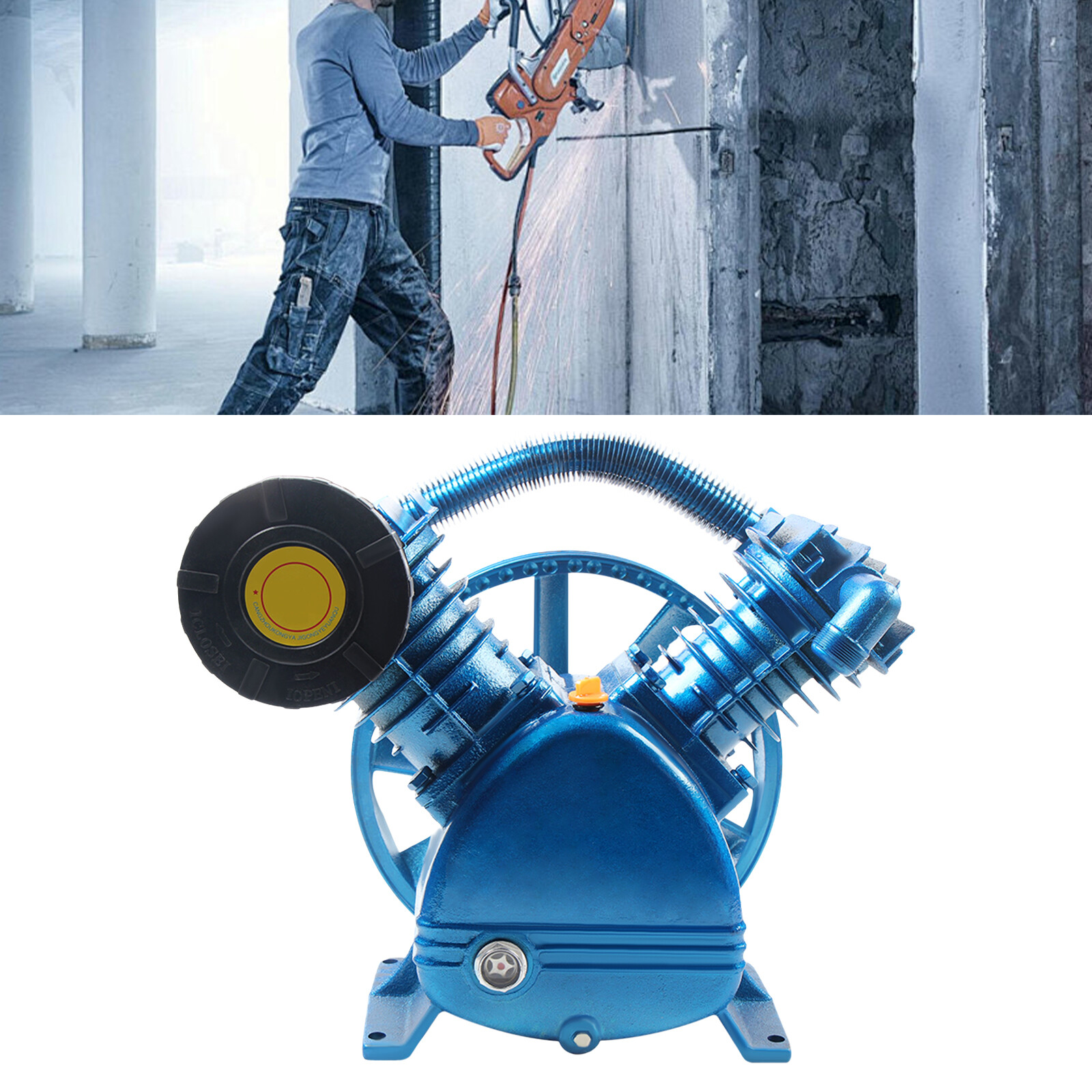 5HP 175 PSI Air Compressor Pump Motor Head Double Stage V-Style 2-Cylinder gallery