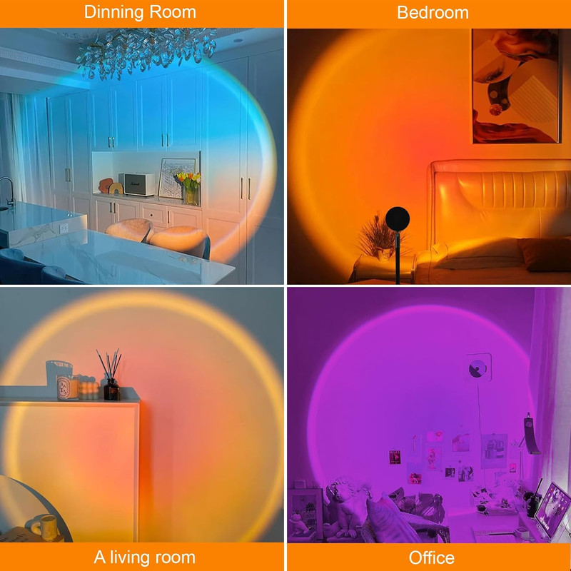 Sunset Lamp Projector, Rainbow Projection Led Lights with Remote, 16 Colors Mult gallery