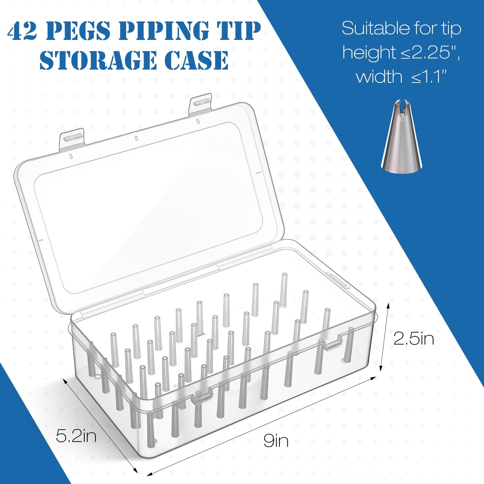 2 PCS Piping Tip Box Fixed Pins 84 Organizer Baking Cake Decoration Storage gallery