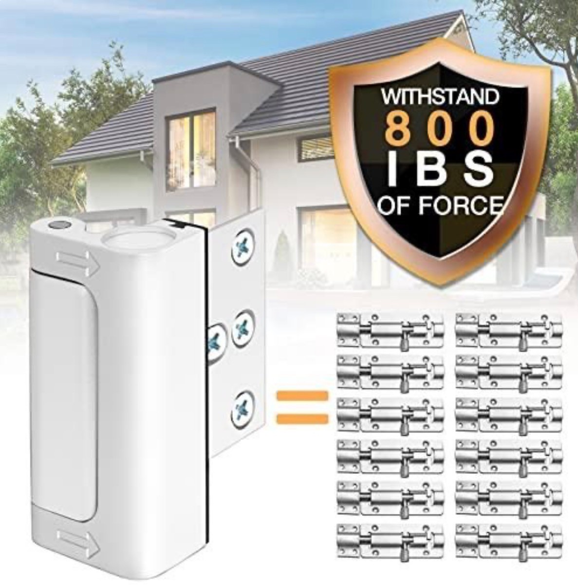 Upgraded Silver Door Reinforcement Locks - Withstand 800 lbs & Childproof Design gallery
