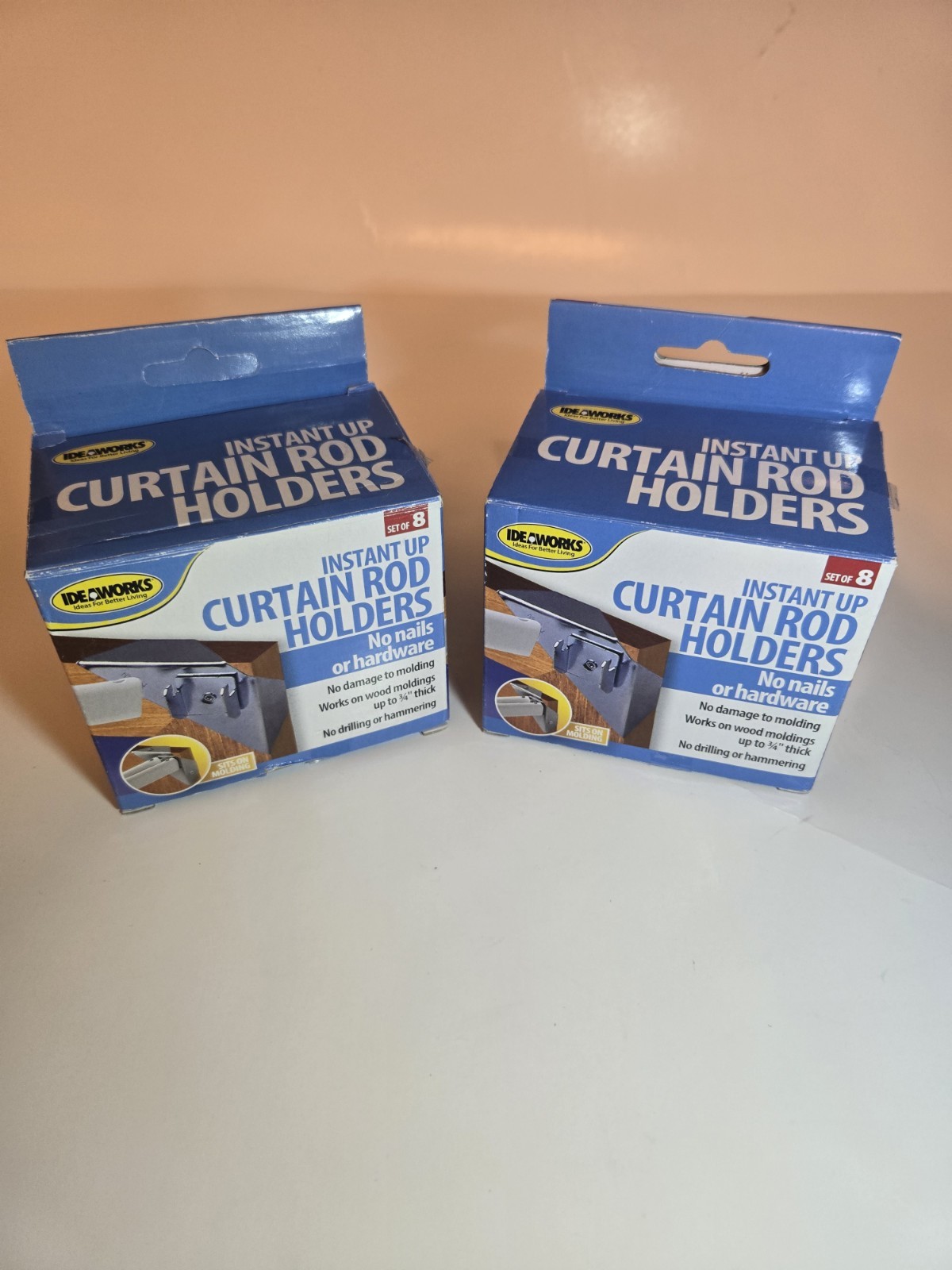 IdeaWorks Instant UP Curtain Rod Holders --Lot Of 2 New Opened Boxes JT1851/8 gallery