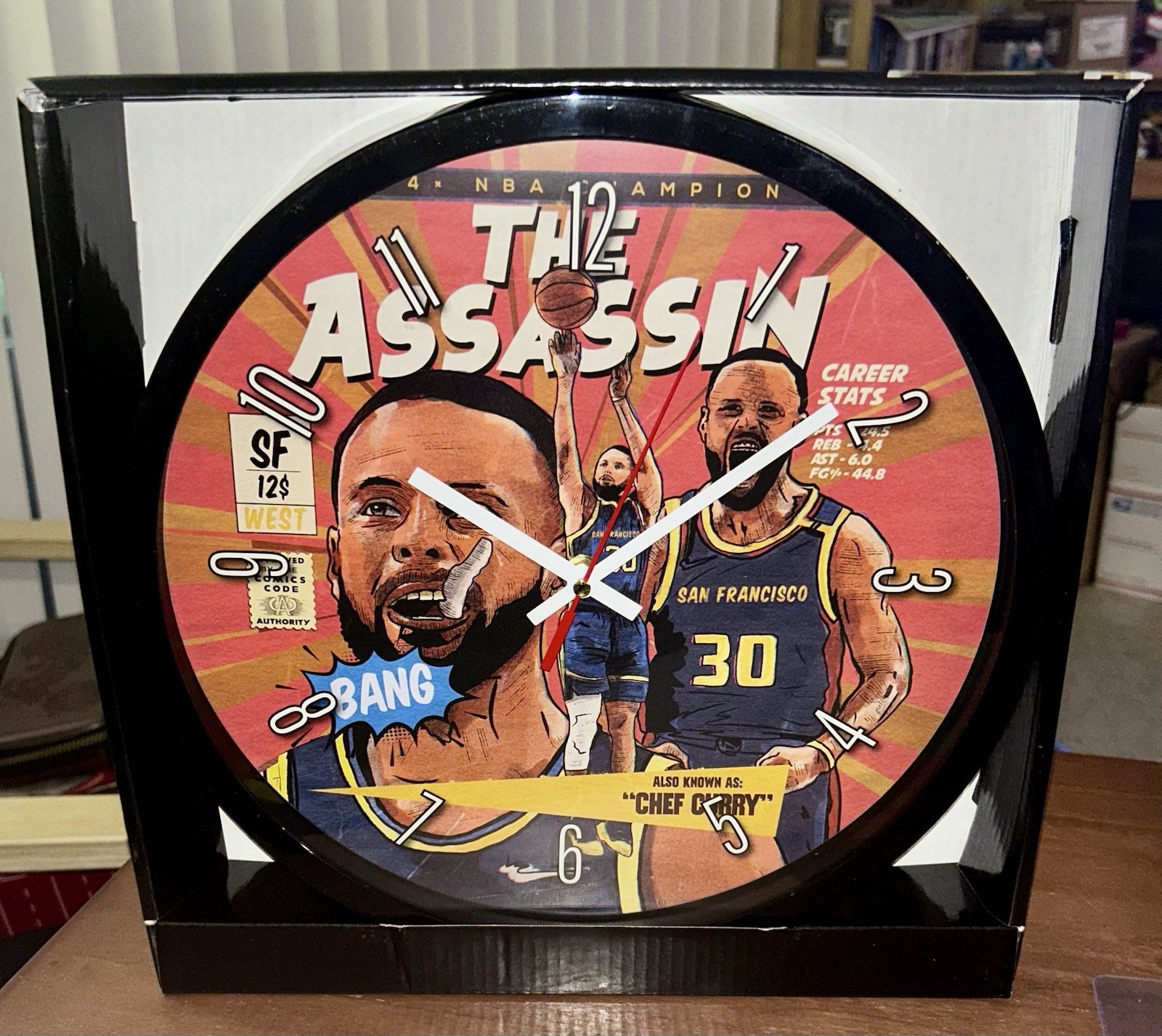 Stephen Curry The Assassin Warrior Black Frame Wall Clock gallery