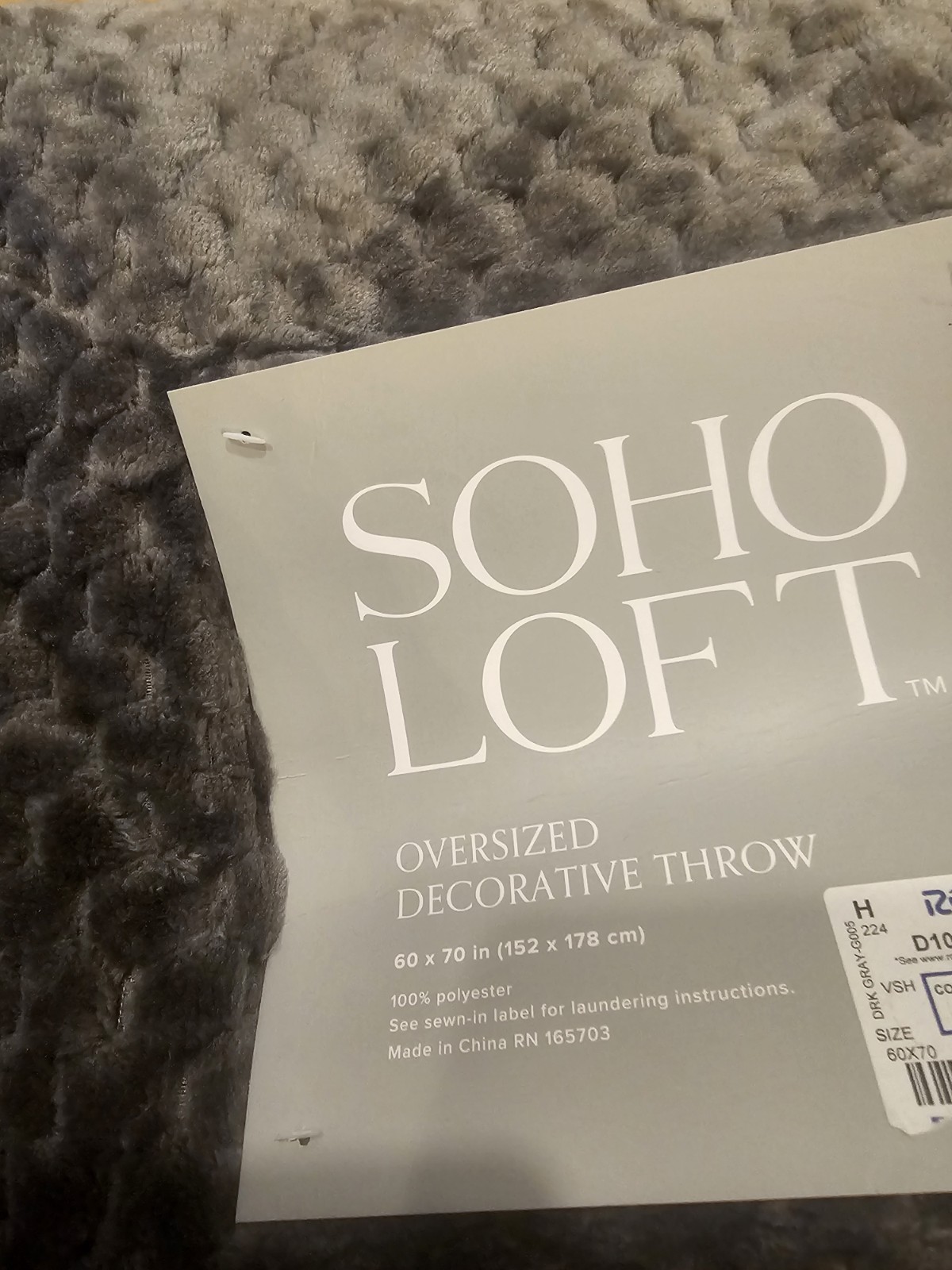 Soho Loft Oversized Decorative Throw Blanket Gray 60" x 70" gallery