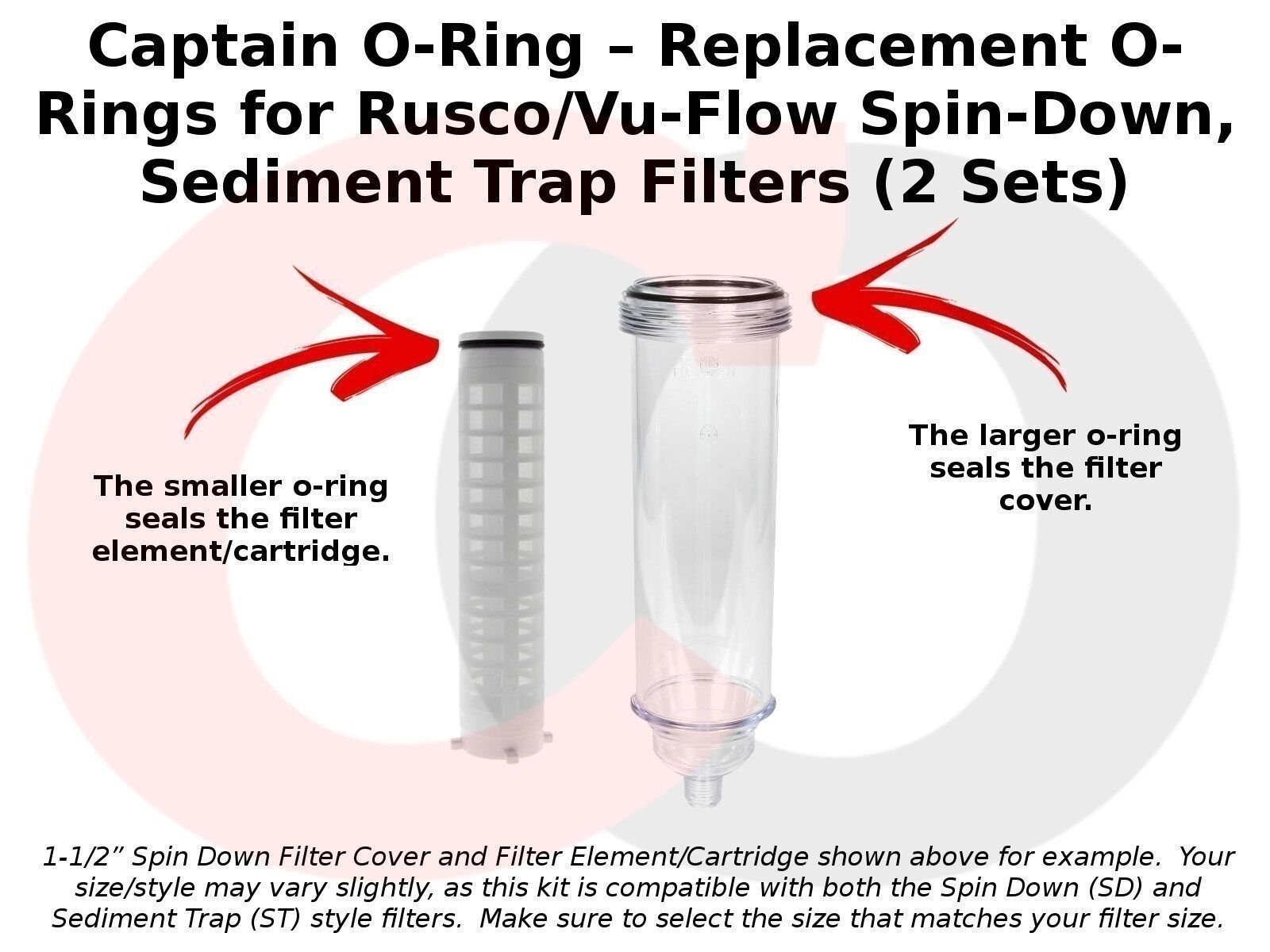 O-Rings for Rusco/Vu-Flow SD/ST Filters (2 Sets) [75OR, 1OR, 1.5OR, or 2OR] gallery