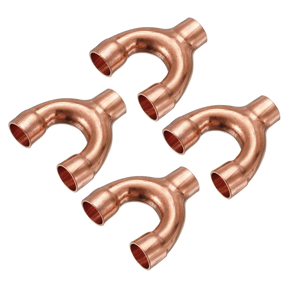 4Pcs Tee Y Shape Copper Fitting Welding Joint Split Union Connector 3/8" ID