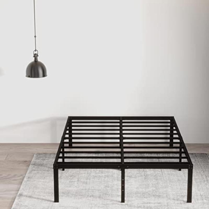 Queen Metal Platform Bed Frame 18"High Polished Fade/Squeak Resistant W/ Storage gallery