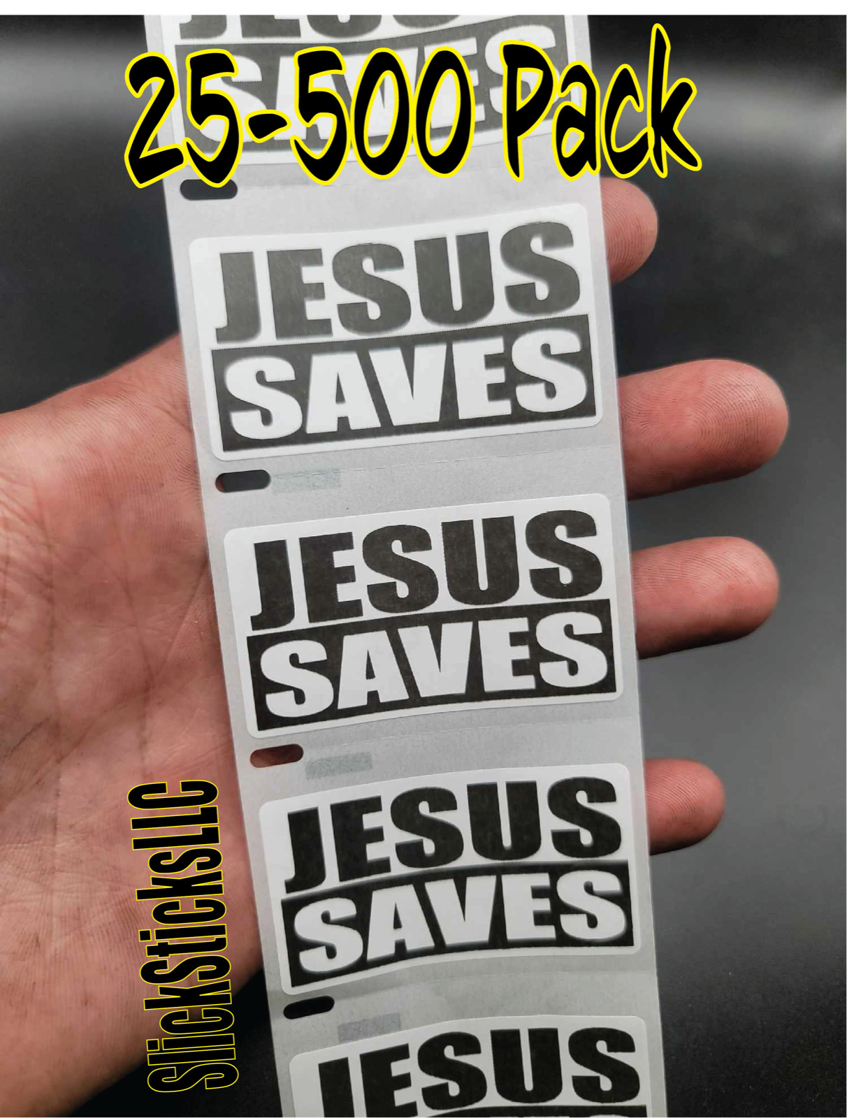"JESUS SAVES" Stickers 25-500 Pack decal labels sticker god bulk religious lord gallery