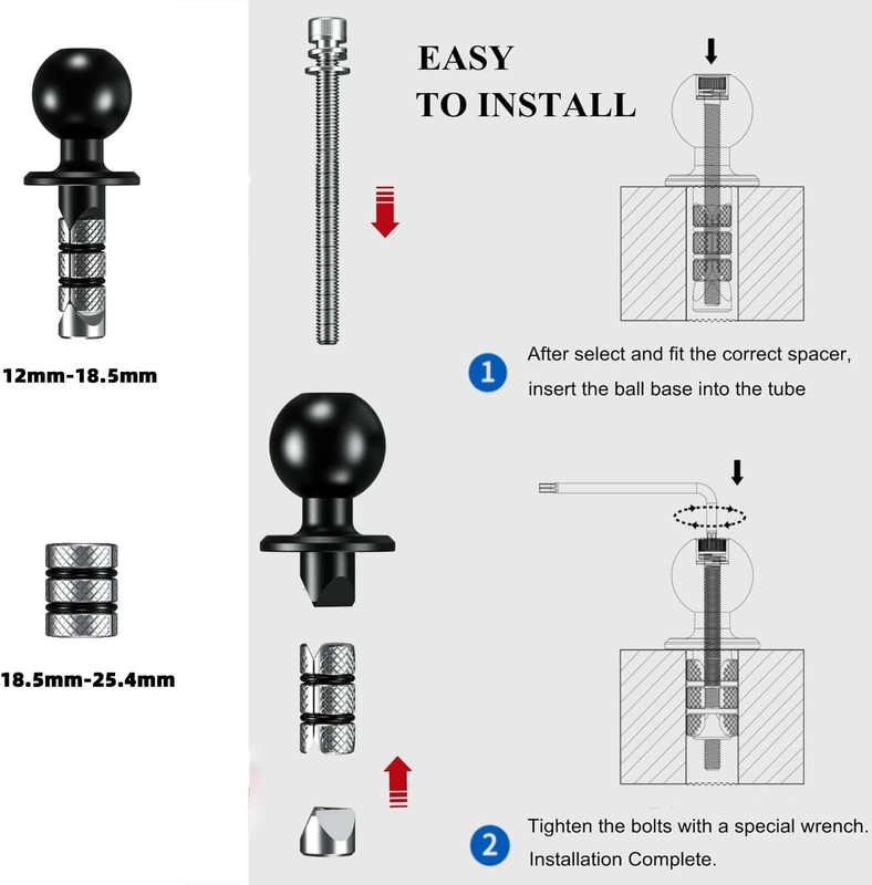 Motorcycle Fork Stem Phone Mount Wireless/USB C Charger with RAM 1" Ball Fits gallery
