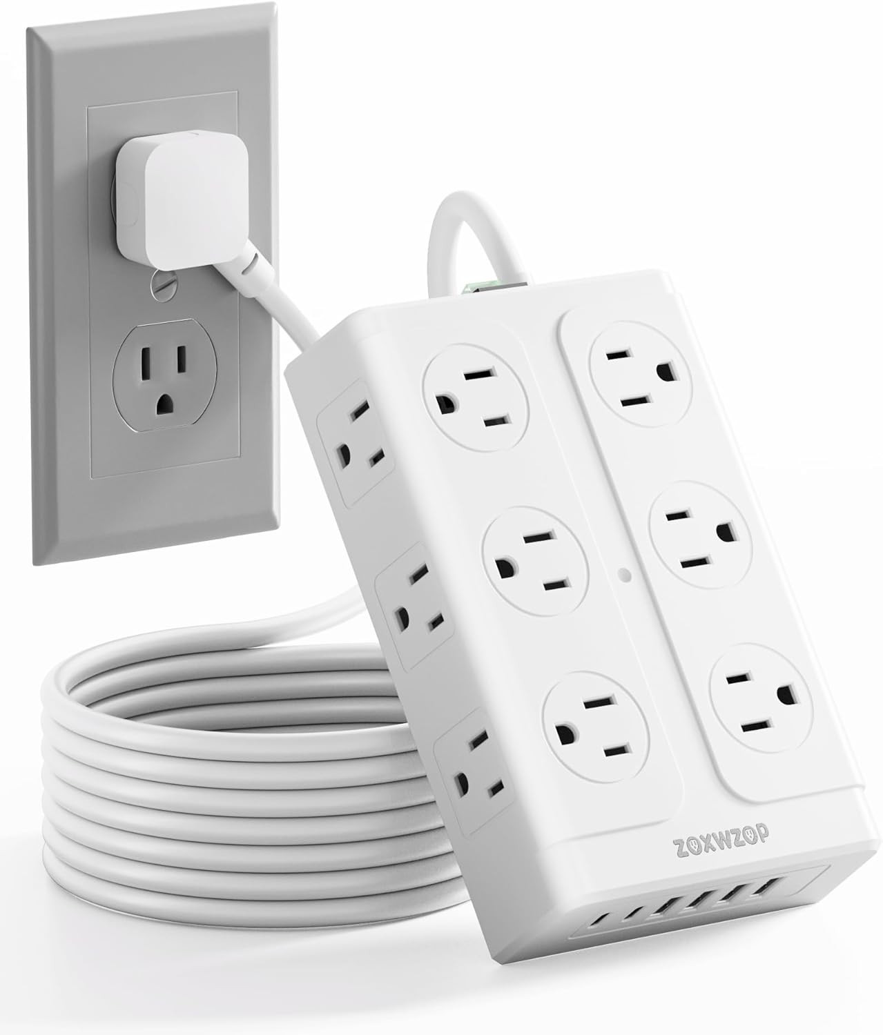 Surge Protector Power Strip - 12 Outlets(1850W/15A/14Awg) 6 USB Ports（2 USB C, 6 gallery