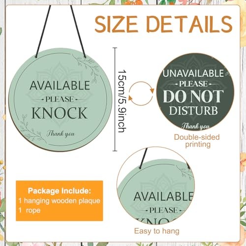 Do Not Disturb Door Hanger Sign - Available Please Knock Sign Double Green gallery