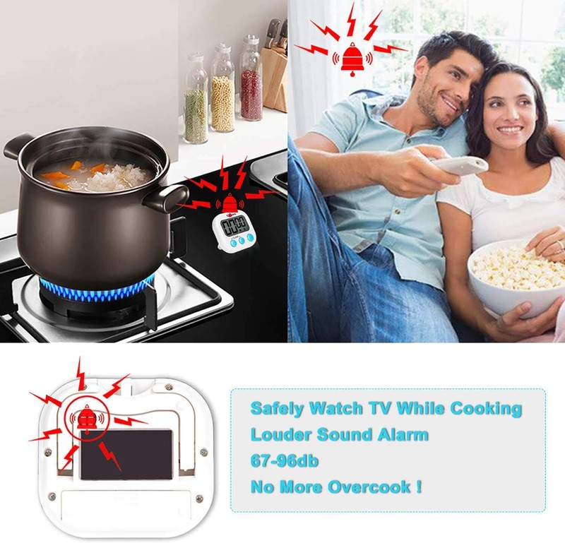 2pack small digital kitchen timer magnetic back countdown Alarm reminder Timer gallery