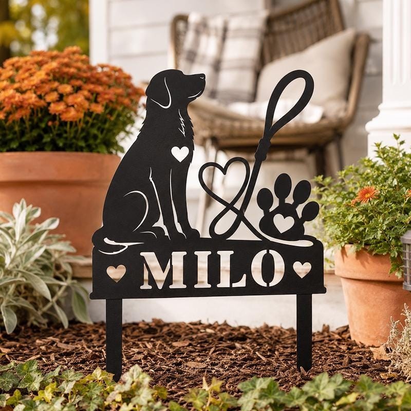 Personalized Dog Garden Stake, Custom Pet Name Yard Decor Sign gallery