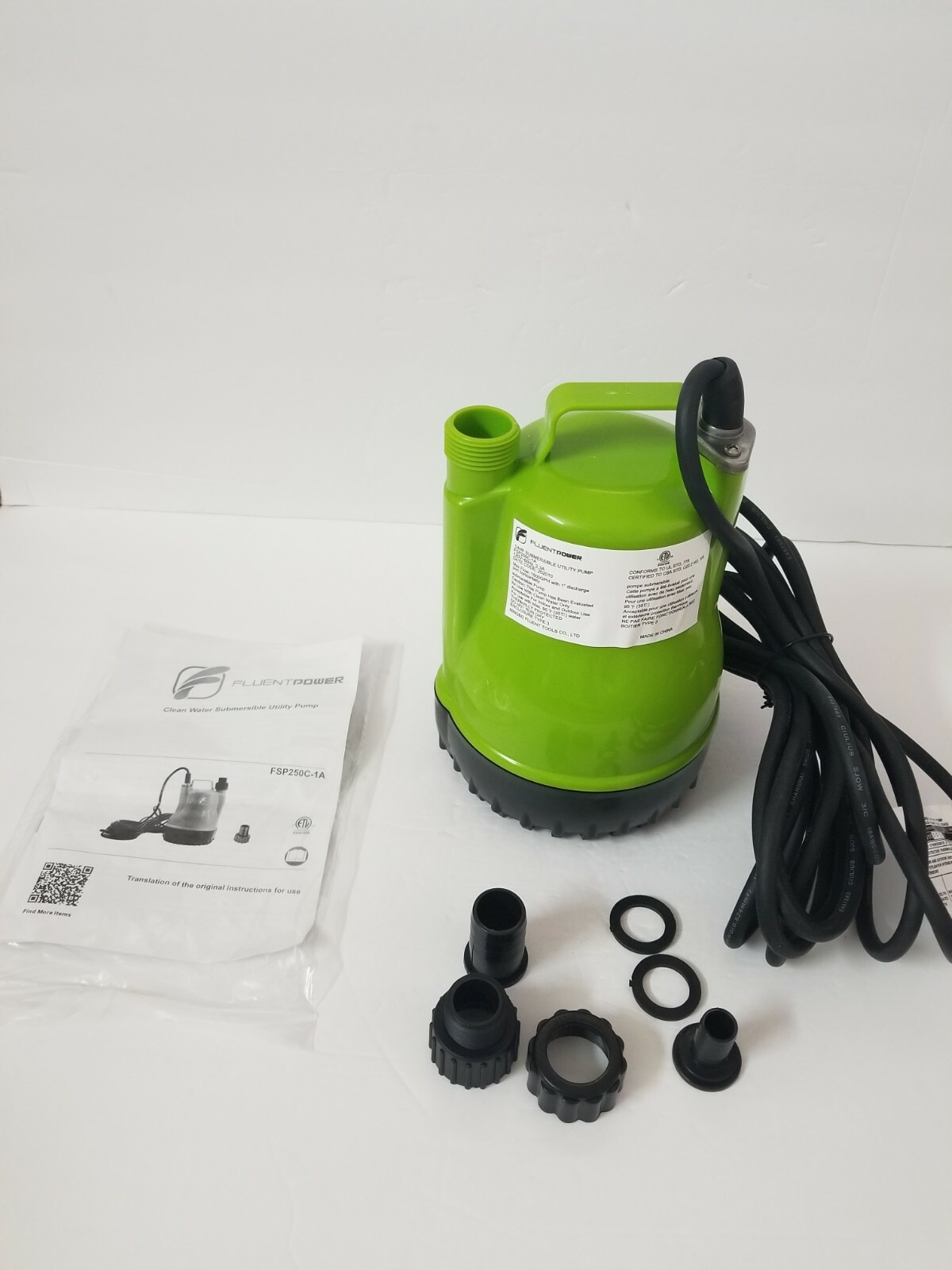 FLUENTPOWER 1/4 HP Portable Utility Submersible Pump with 1500 GPH gallery