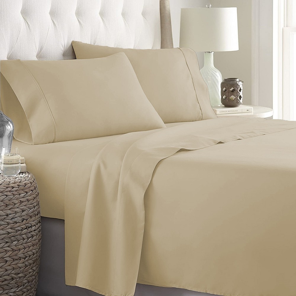Soft Bedding 1000 - 1200 Thread Count 100% Cotton Taupe Solid Select Item